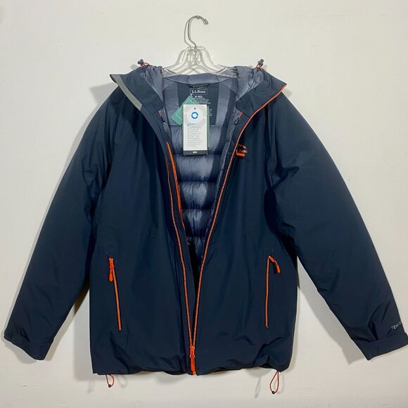 LL BEAN Waterproof Ultralight Goose Down Hooded Jacket - Men's Medium - NWT - Picture 1 of 5